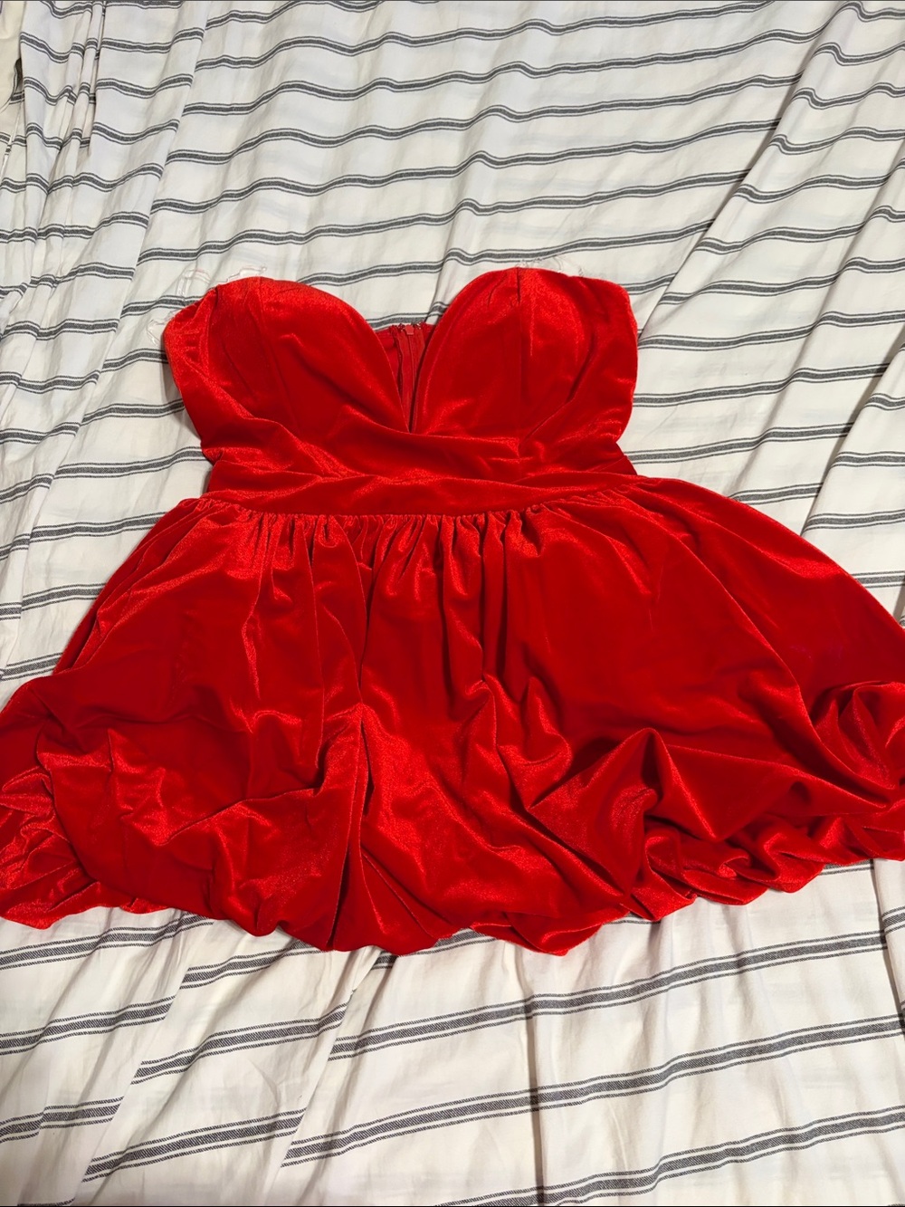 AKIRA Red Strapless Velvet Mini Dress - Picture 2 of 3